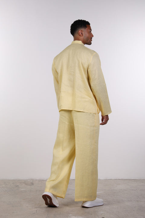 THE LINEN BUTTON-UP SHIRT — MENS YELLOW