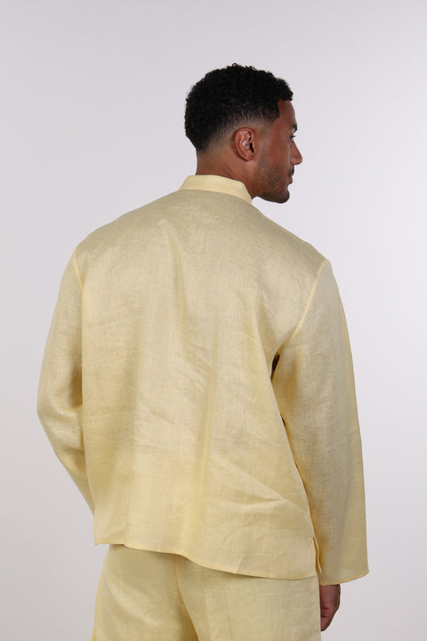 THE LINEN BUTTON-UP SHIRT — MENS YELLOW