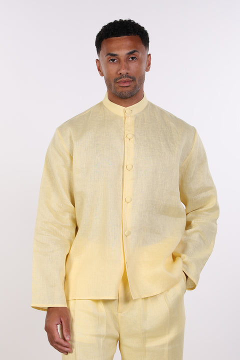 THE LINEN BUTTON-UP SHIRT — MENS YELLOW