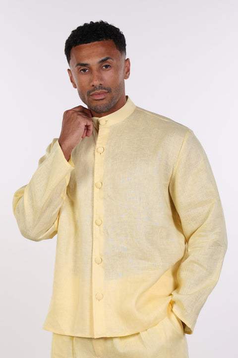 THE LINEN BUTTON-UP SHIRT — MENS YELLOW
