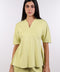 THE TRAVEL WEAR PEPLUM SHIRT — WOMENS LIME GREEN