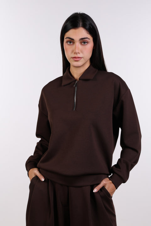 THE TRAVEL WEAR SWEATER — WOMENS BROWN