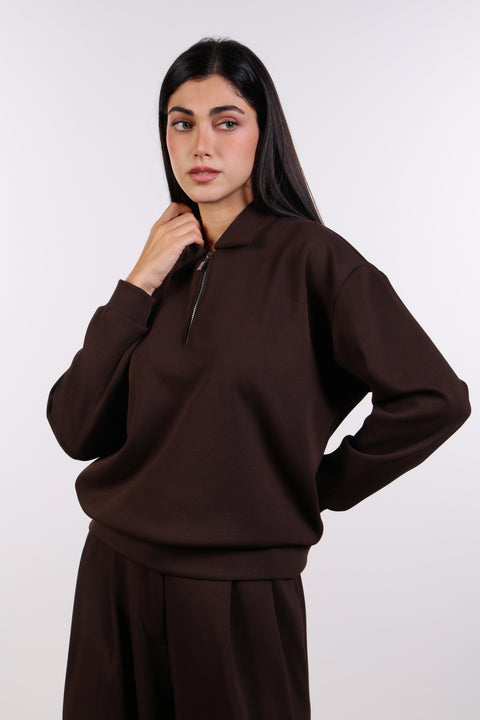 THE TRAVEL WEAR SWEATER — WOMENS BROWN