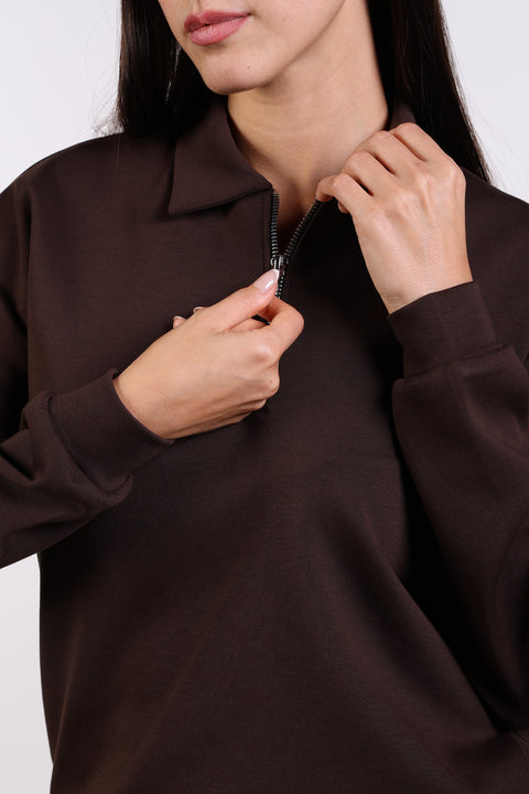 THE TRAVEL WEAR SWEATER — WOMENS BROWN