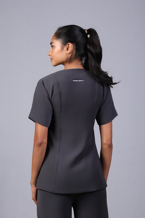 ALIGN SHIRT HALF SLEEVES SET — WOMENS GREY