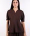THE TRAVEL WEAR PEPLUM SHIRT — WOMENS BROWN