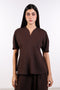 THE TRAVEL WEAR PEPLUM SHIRT — WOMENS BROWN
