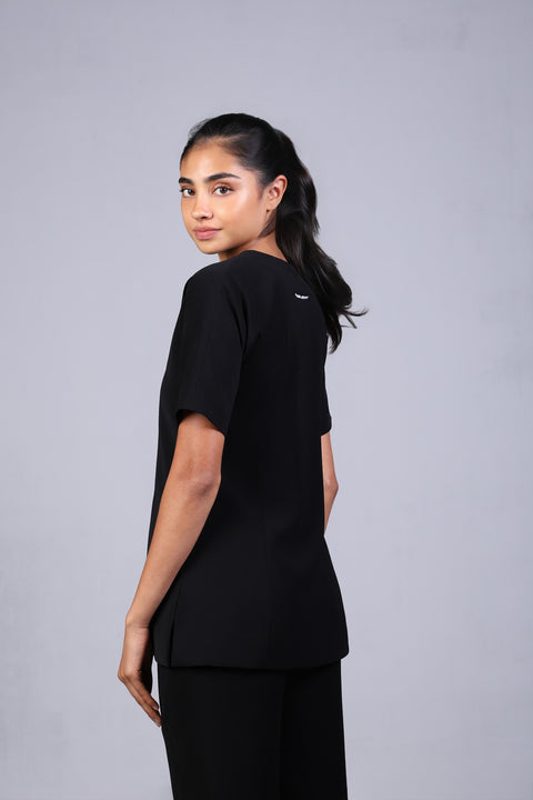 ALIGN SHIRT HALF SLEEVES — WOMENS BLACK