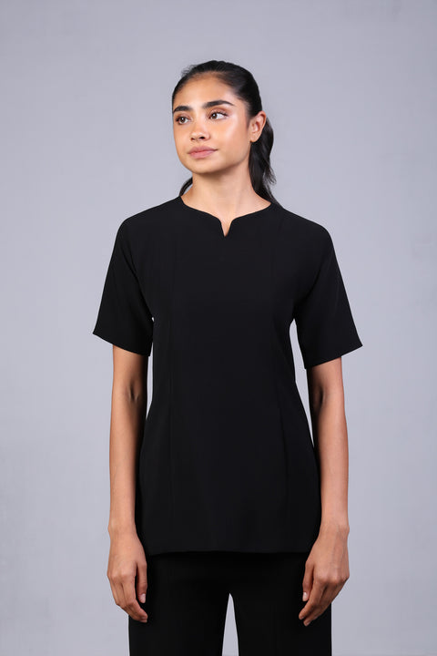 ALIGN SHIRT HALF SLEEVES — WOMENS BLACK