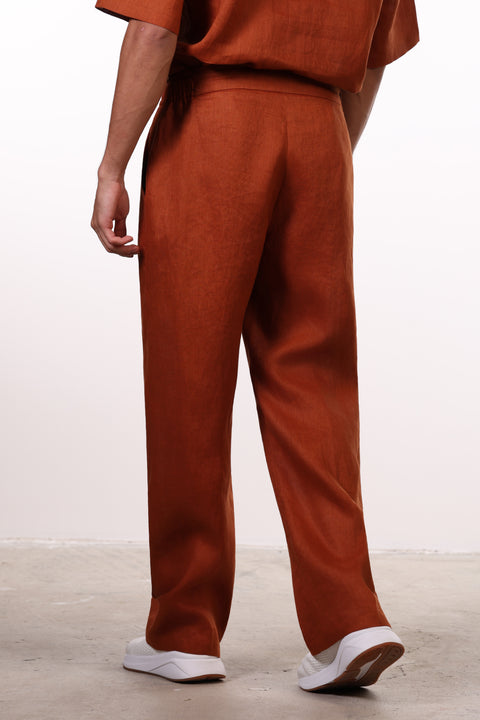 THE CLASSIC LINEN PANTS  — MENS BURNT ORANGE