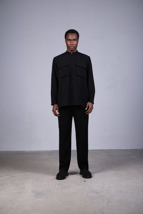 CORE SHIRT FULL SLEEVES SET — MENS BLACK