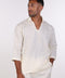 THE LINEN V-NECK SHIRT — MENS OFF WHITE