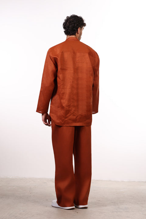 THE JAPANESE LINEN SET — MENS BURNT ORANGE