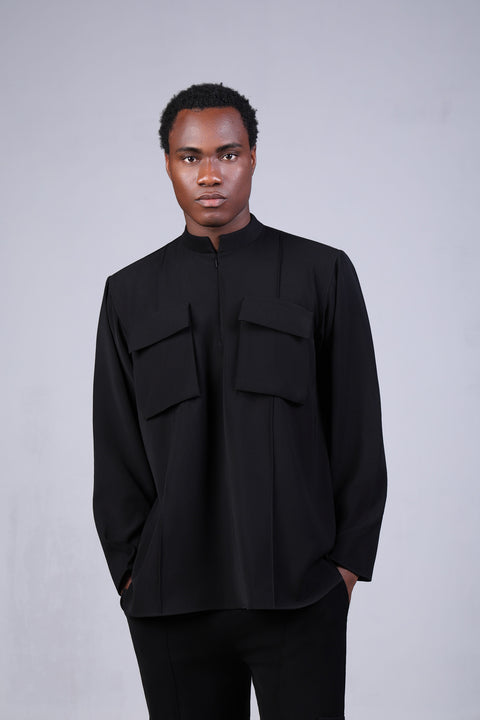 CORE SHIRT FULL SLEEVES SET — MENS BLACK