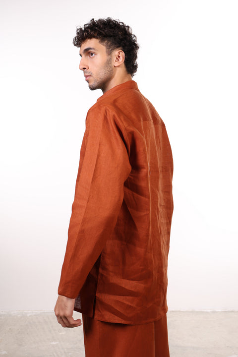 THE JAPANESE LINEN SET — MENS BURNT ORANGE