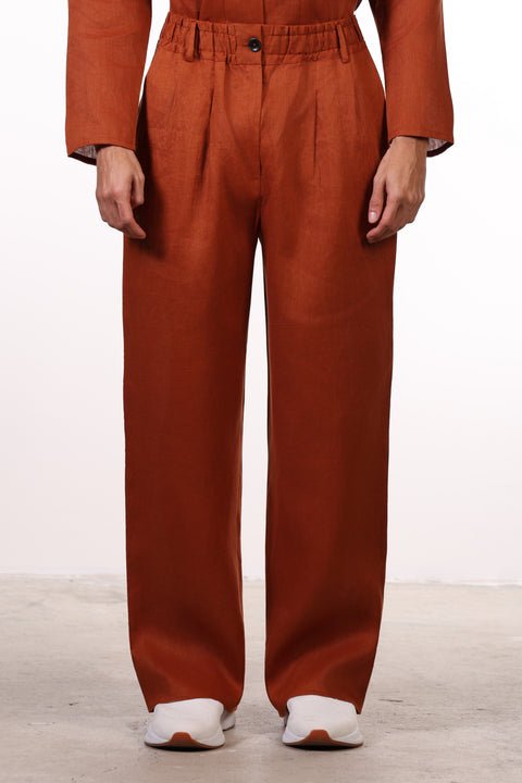 THE JAPANESE LINEN PANTS  — MENS BURNT ORANGE
