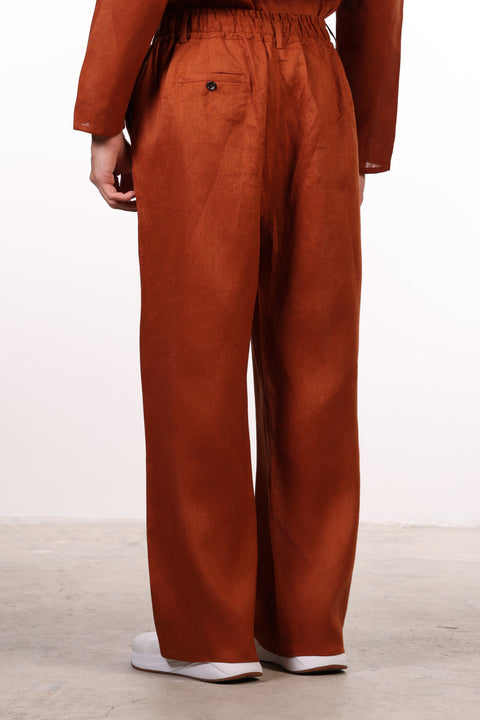 THE JAPANESE LINEN PANTS  — MENS BURNT ORANGE