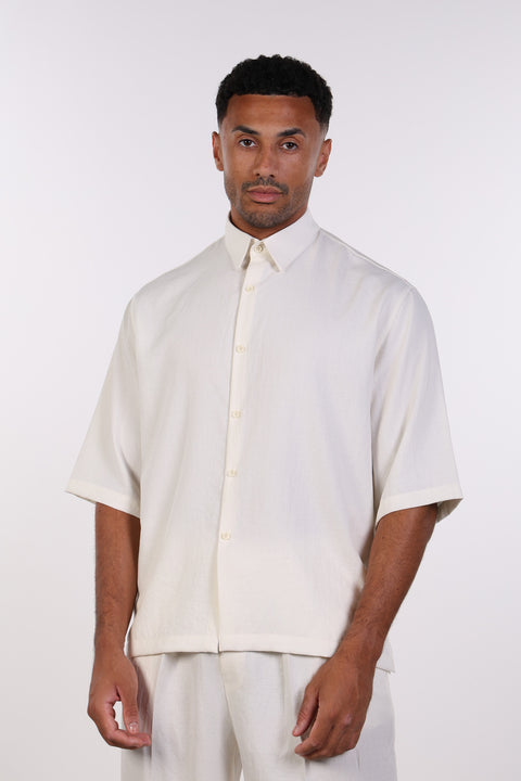 THE RELAXED LINEN BLEND SHIRT— MENS OFF WHITE