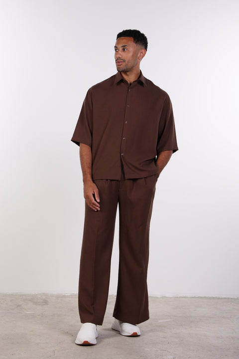 THE RELAXED LINEN BLEND SHIRT— MENS BROWN