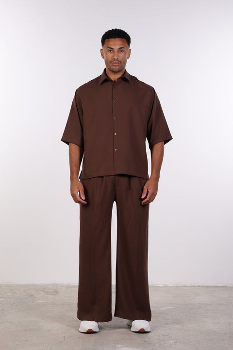 THE RELAXED LINEN BLEND SHIRT— MENS BROWN