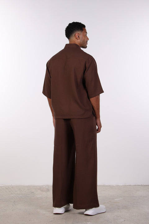 THE RELAXED LINEN BLEND SHIRT— MENS BROWN