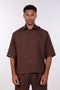 THE RELAXED LINEN BLEND SHIRT— MENS BROWN