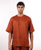 THE SHORE LINEN HALF SLEEVES SHIRT — MENS BURNT ORANGE