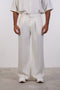 THE DOUBLE-PLEAT LINEN BLEND PANTS  — MENS OFF WHITE