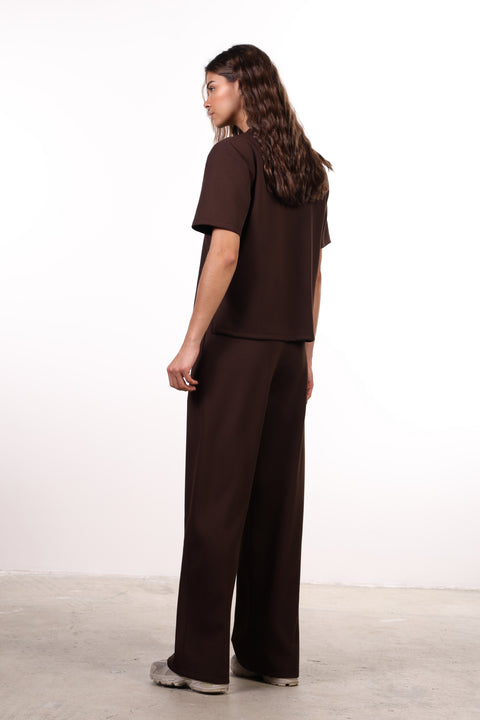 THE TRAVEL WEAR SHIRT SET — WOMENS BROWN