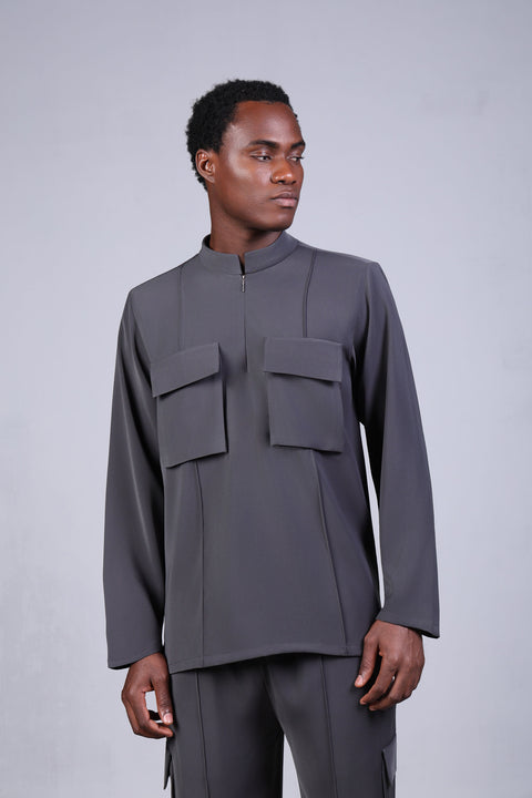 CORE SHIRT FULL SLEEVES SET — MENS GREY