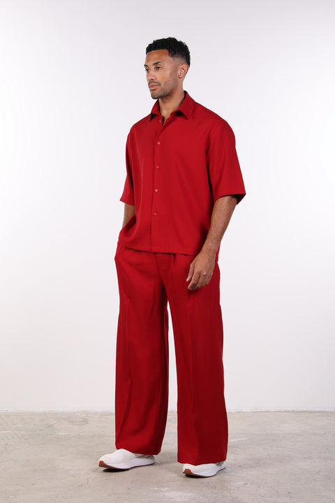 THE RELAXED LINEN BLEND SHIRT— MENS RED