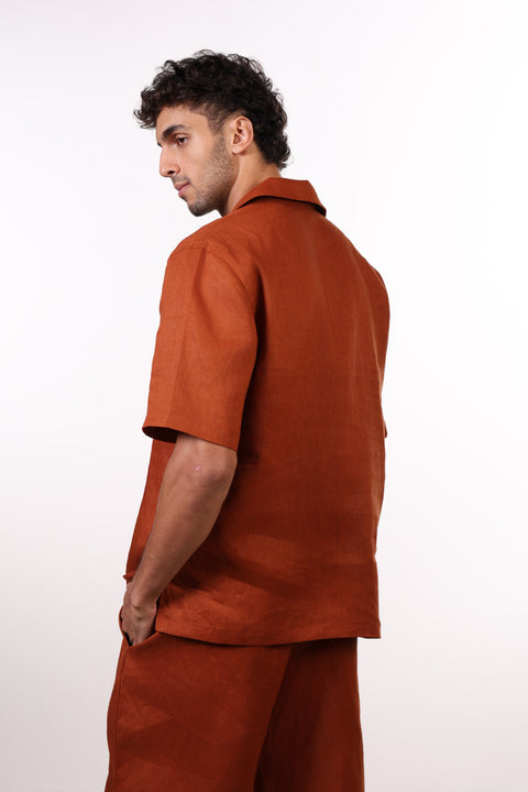 THE SIGNATURE LINEN SET — MENS BURNT ORANGE