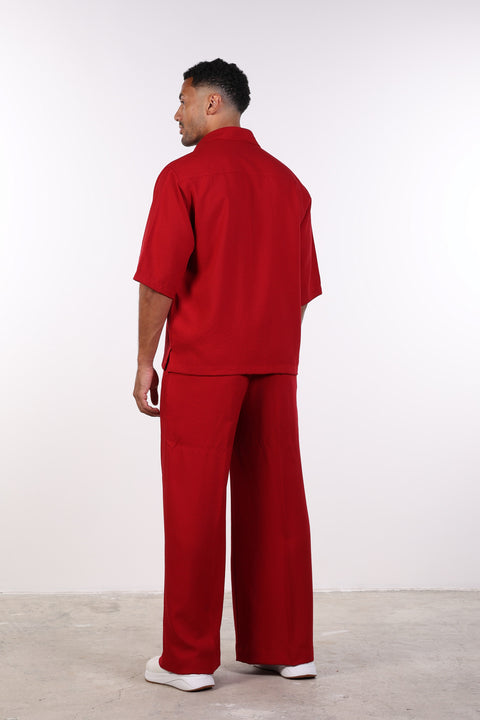 THE RELAXED LINEN BLEND SHIRT— MENS RED