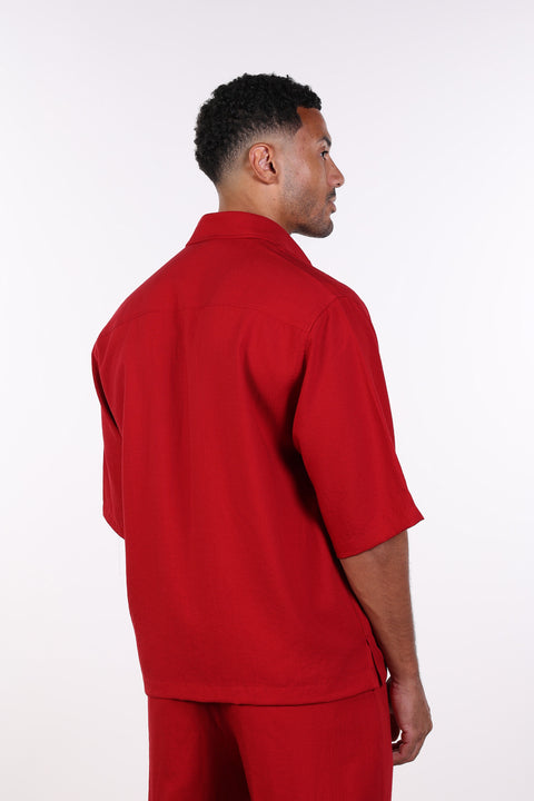 THE RELAXED LINEN BLEND SHIRT— MENS RED