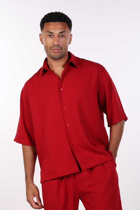 THE RELAXED LINEN BLEND SHIRT— MENS RED