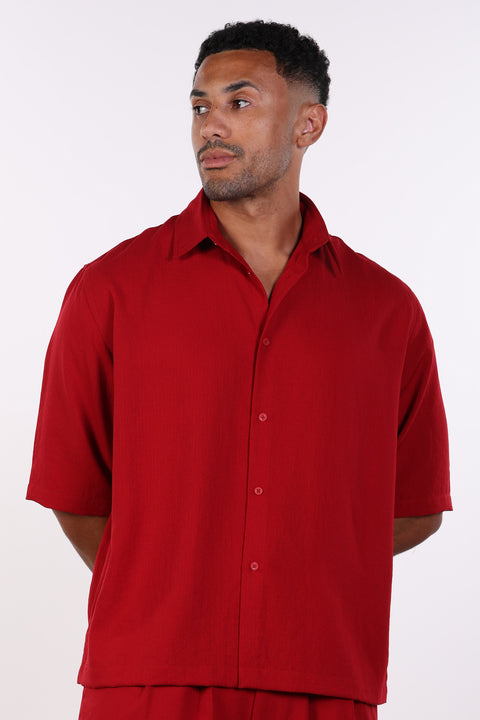 THE RELAXED LINEN BLEND SHIRT— MENS RED