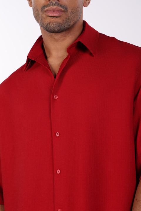 THE RELAXED LINEN BLEND SHIRT— MENS RED