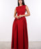 PANELLED MAXI DRESS SLEEVELESS — WOMENS RED