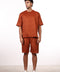 THE SUMMER LINEN HALF SLEEVES SET — MENS BURNT ORANGE