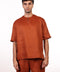 THE SUMMER LINEN HALF SLEEVES SHIRT — MENS BURNT ORANGE