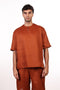 THE SUMMER LINEN HALF SLEEVES SHIRT — MENS BURNT ORANGE