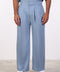 THE DOUBLE-PLEAT LINEN BLEND PANTS  — MENS BLUE