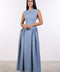 PANELLED MAXI DRESS SLEEVELESS — WOMENS BLUE