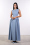 PANELLED MAXI DRESS SLEEVELESS — WOMENS BLUE