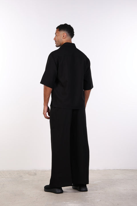 THE RELAXED LINEN BLEND SHIRT— MENS BLACK
