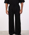 THE DOUBLE-PLEAT LINEN BLEND PANTS  — MENS BLACK