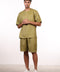 THE SUMMER LINEN HALF SLEEVES SET — MENS MOSS GREEN