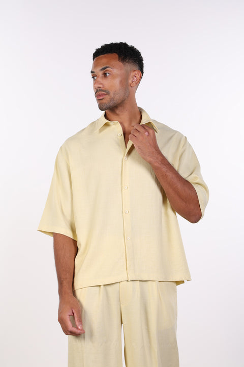 THE RELAXED LINEN BLEND SHIRT— MENS YELLOW