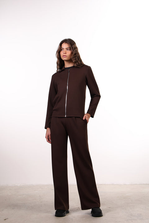 THE TRAVEL WEAR JACKET SET — WOMENS BROWN