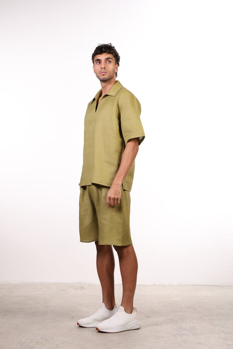 THE SIGNATURE LINEN SET — MENS MOSS GREEN